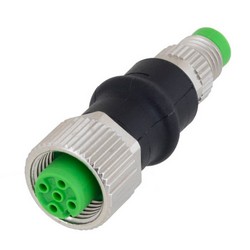 M8 4针公头/M12 4针A编码母头适配器的图片