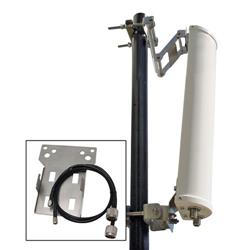 5GHz 17dBi双极化90度MIMO扇区天线，带Ubiquiti® RocketM5安装套件的图片