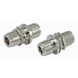 同轴插销式适配器，N型母头/母头，穿壁式，1/8in/0.35cm的图片