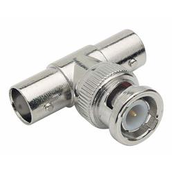 经济型同轴50欧姆T型适配器，BNC母头/公头/母头的图片