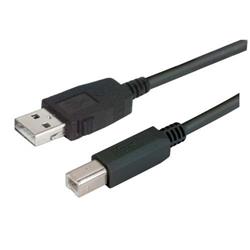 USB2.0 线缆组件, 自锁 A 型公头 / 标准B 型公头, 1.0m, 黑色的图片