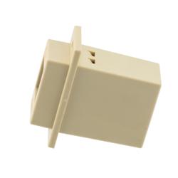 USB 3.0双层堆栈式适配耦合器，ECF法兰面板安装型，2个A型母头至2个A型母头，ABS外壳，象牙白的图片