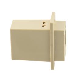 USB 3.0双层堆栈式适配耦合器，ECF法兰面板安装型，2个A型母头至2个A型母头，ABS外壳，象牙白的图片