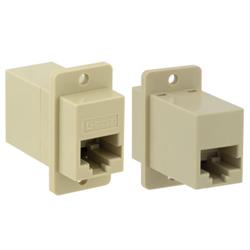 水晶头母座耦合器，RJ45（8×8K），3类，直连布线，30µ，乳白的图片