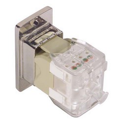 超5类免工具Keystone插座，RJ45 EIA568A/B，带安装法兰套件，乳白色的图片