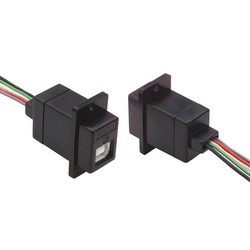 USB 2.0 面板安装耦合器, B 型母头 / 10in( 25.4 cm) 引线, 黑色的图片