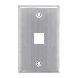 不锈钢墙装面板，用于1个Keystone水晶头母座的图片