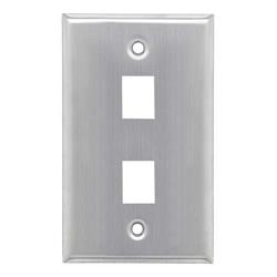 不锈钢墙装面板，用于2个Keystone水晶头母座的图片