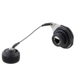 Cat6, Ruggedized D38999 Jam-nut, Electroless Nickel finish with Grounding Shield and Dust Cap的图片