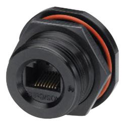 6类加固型防松螺母插座，阳极化抛光的图片