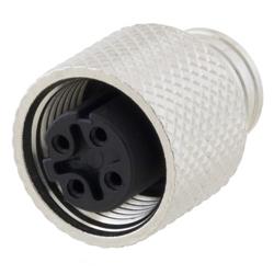 M12 4 Position D-code Mold Connector, Female, Shielded的图片