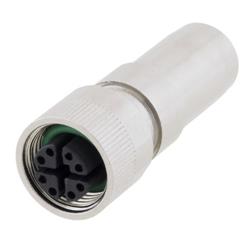 M12 8 Position X-code Mold Connector, Female, Shielded的图片