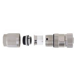 屏蔽M12 4针D编码现场端接母头连接器的图片