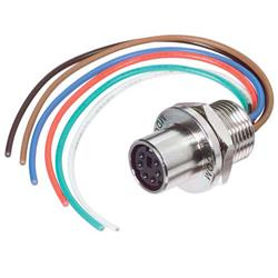 迷你DIN 6穿壁式插座/引脚，前置的图片