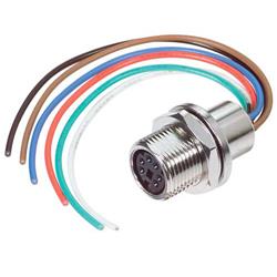 迷你DIN 6穿壁式插座/引脚，后置的图片