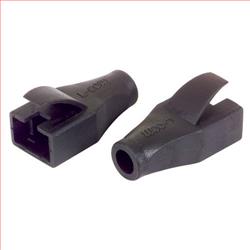 鲨鱼鳍型低烟无卤Snagless护套，7毫米，黑，50件/袋的图片