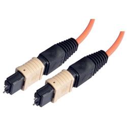 MPO w/ pins to MPO w/ pins, 12 Fiber Ribbon, OM2 50/125 Multimode, OFNR Jacket, Orange, 10.0m的图片