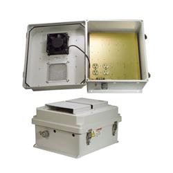 14×12×7英寸（35.6×30.5×17.8厘米）防风雨接线盒，120V交流，带冷却风扇（85度开启）的图片