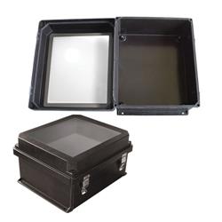 14×12×7英寸（35.6×30.5×17.8厘米）UL®认证NEMA级防风雨接线盒，带窗盒盖，黑，仅接线盒本身的图片