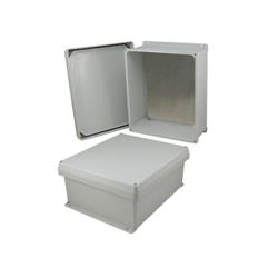 14×12×6英寸（35.6×30.5×15.2厘米）UL®认证NEMA-4X级防风雨接线盒，带铝制安装板和角部固定螺丝的图片