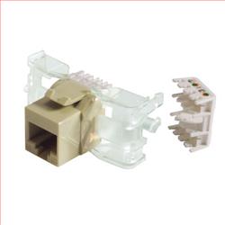 超5类免工具Keystone插座，RJ45 EIA568A/B，乳白色的图片