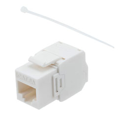 超6类10gig以太网免工具Keystone插座，TIA568A/B，适用于28AWG细缆，白色的图片