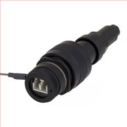 加固型IP68级串接式LC插座，双芯，多模，带防尘帽的图片