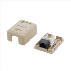 超5类表面安装盒，单端口，RJ45（8x8），乳白色的图片