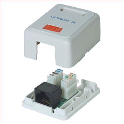 超5类表面安装盒，单端口，RJ45（8x8），白色的图片