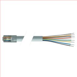 扁平模块化线缆，RJ45（8x8）/镀锡端，7.0ft/2.1m的图片