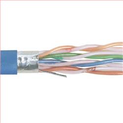 超5类F/UTP线缆，干线级护套，4对24AWG实心导线，蓝，1000英尺（305米）的图片