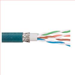 超5类，超柔PUR护套，屏蔽式，4对26 AWG绞合导线，1,000ft/304.8m圈装，青色的图片