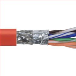 6类SF/UTP线缆，低烟无卤护套，4对26AWG多股导线，红，1000英尺（305米）的图片