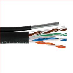 Cat6 UTP Outdoor Aerial Messenger Fig8 PE 23 AWG Solid 1,000ft, Black的图片