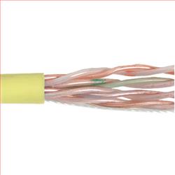 超5类UTP线缆，阻燃级护套，4对24AWG实心导线，黄，1000英尺（305米）的图片