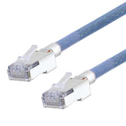 Category 5e Slim Aerospace Ethernet Cable High-Temp Double Shielded FEP Blue RJ45, 2.0ft的图片