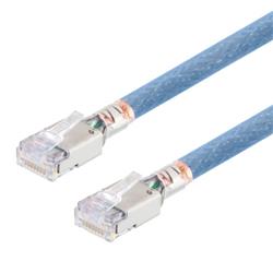 Category 6a Aerospace Ethernet Cable High-Temp Double Shielded FEP Blue RJ45, 15.0ft的图片