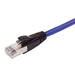Plenum Rated Shielded Category 6a Cable, RJ45 / RJ45, 23AWG Solid, Blue, 50.0ft的图片