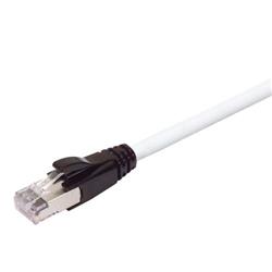 Plenum Rated Shielded Category 6a Cable, RJ45 / RJ45, 23AWG Solid, White, 7.0ft的图片
