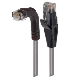 6类直角型RJ45以太网跳线，直通/直角下出线，灰，25英尺（7.6米）的图片