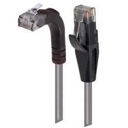 6类直角型RJ45以太网跳线，直通/直角上出线，灰，10英尺（3米）的图片