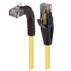 6类直角型RJ45以太网跳线，直通/直角上出线，黄，25英尺（7.6米）的图片