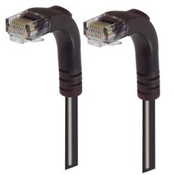 6类直角型RJ45以太网跳线，直角下出线/直角下出线，黑，2英尺（0.6米）的图片