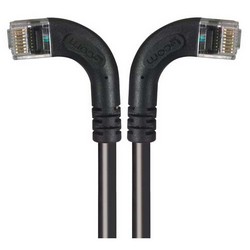 6类直角型RJ45以太网跳线，直角左出线/直角右出线，黑，3英尺（0.9米）的图片