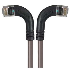 6类直角型RJ45以太网跳线，直角左出线/直角右出线，灰，2英尺（0.6米）的图片