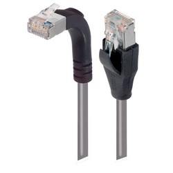 6类屏蔽低烟无卤直角型跳线，直通/直角上出线，灰，2英尺（0.6米）的图片