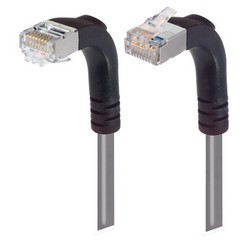 6类屏蔽低烟无卤直角型跳线，直角上出线/直角下出线，灰，3英尺（0.9米）的图片