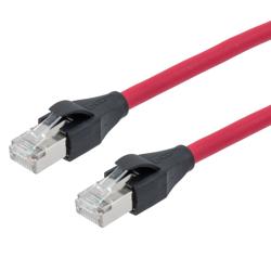 7类 10G级以太网线缆组件，S/FTP屏蔽双绞线对，RJ45公头/公头，26AWG多股导线，LSZH护套，红色，5米的图片