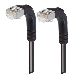 超5类屏蔽低烟无卤直角型跳线，直角下出线/直角下出线，黑，25英尺（7.6米）的图片