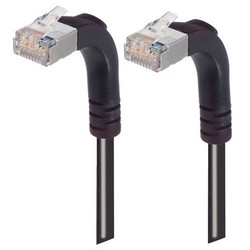 超5类屏蔽低烟无卤直角型跳线，直角上出线/直角上出线，黑，10英尺（3米）的图片